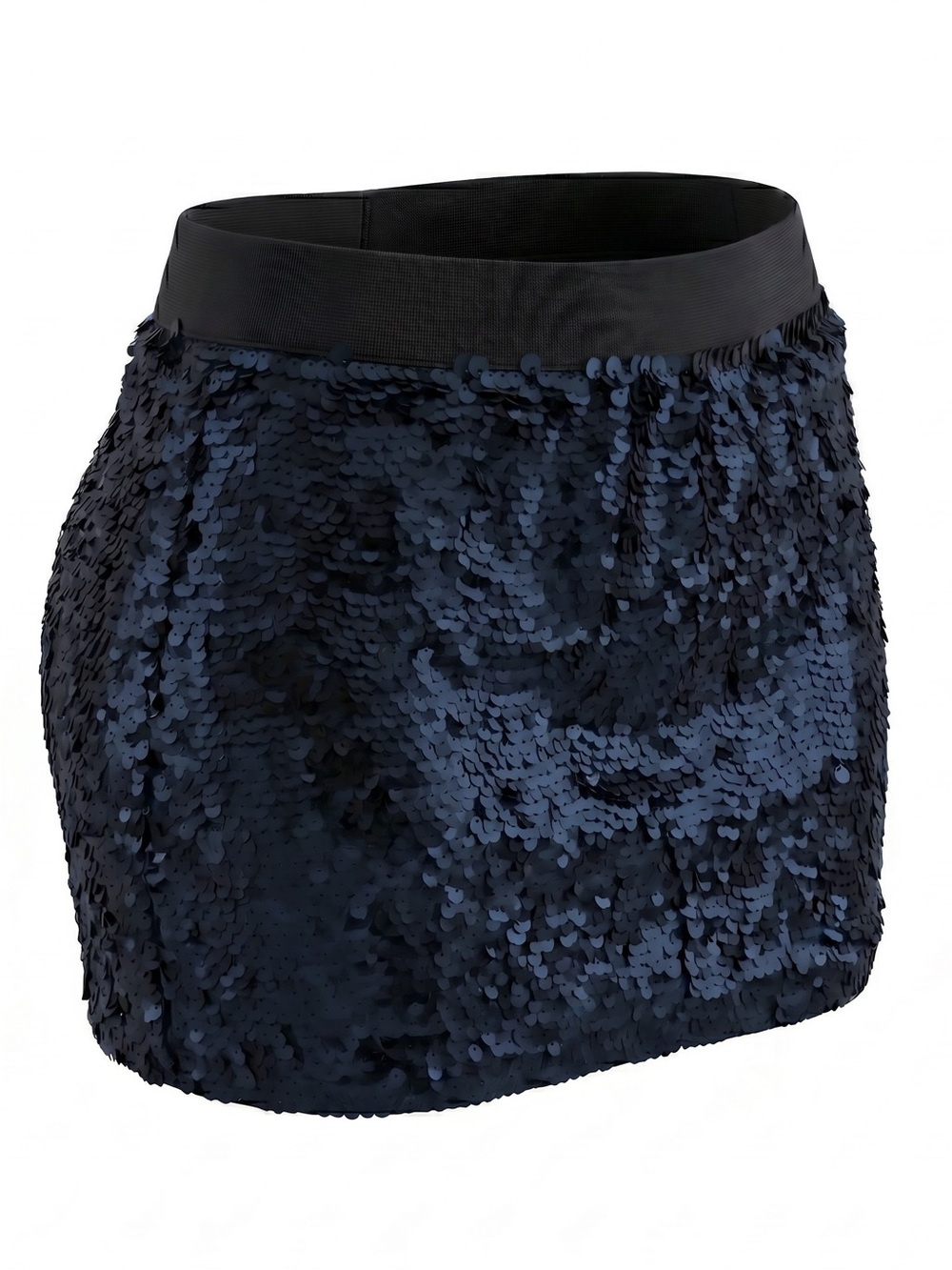 BCBGMAXAZRIA Black Sequin Mini Skirt Size Small Y2K Party Clubwear Disco Glam